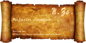 Mojszin Zsombor névjegykártya