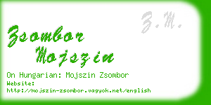 zsombor mojszin business card